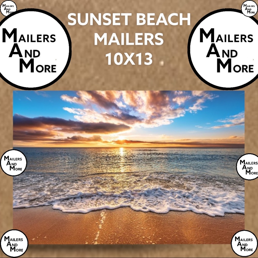 50 10X13 Poly Mailers Sunset Beach Flat PRICE FIRM - Picture 6 of 8
